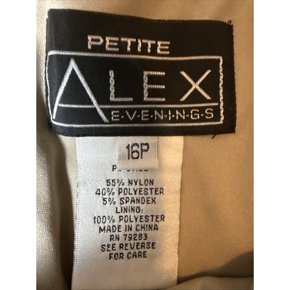 ALEX EVENINGS Lace Sequin Dress Size 16 Petite‎ Champagne Wedding MOB/MOG Event - Picture 4 of 12